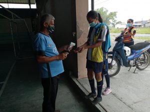 Control bioseguridad en torneo futsal en el Coca, Orellana